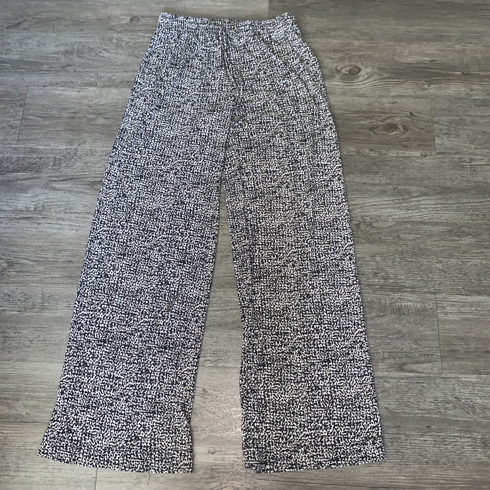 Women's PREMISE STUDIO; Black/White Pull-On Jersey Casual Pants; Size S